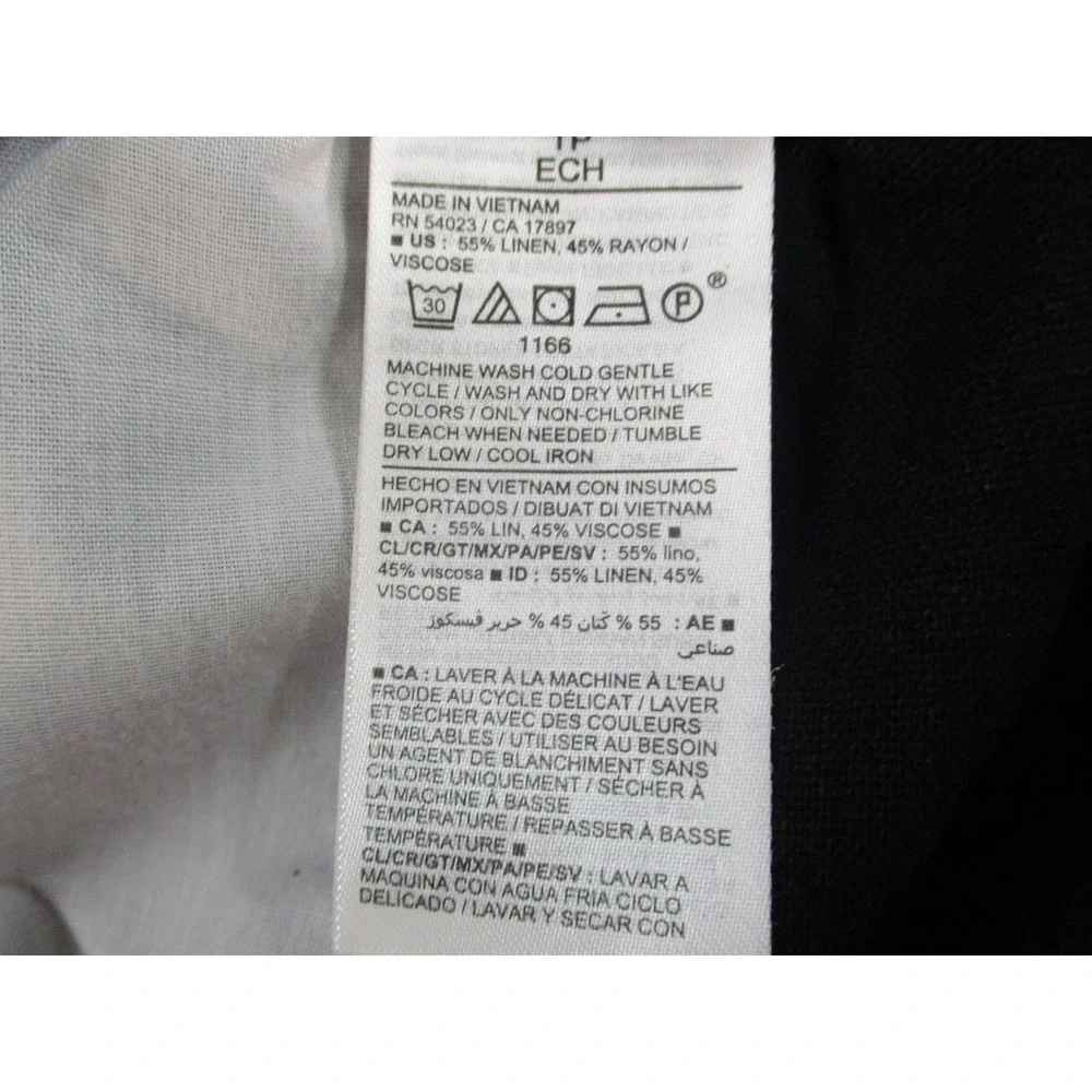 Old Navy Womens XS Black High-Rise Linen Blend Elastic Waist‎ Shorts Pocketed